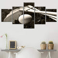 Golf Pictures Golfing Sport Wall Art for Living Room Multi Panel Prints on Canvas Black and White Artwork Landscape Paintings Modern Home Decor Wooden Framed Gallery-Wrapped Ready to Hang(50''Wx24''H)