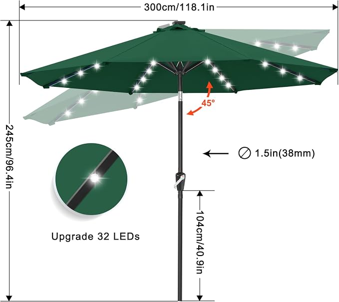 ABCCANOPY Solar Led Patio Umbrella - Image 3