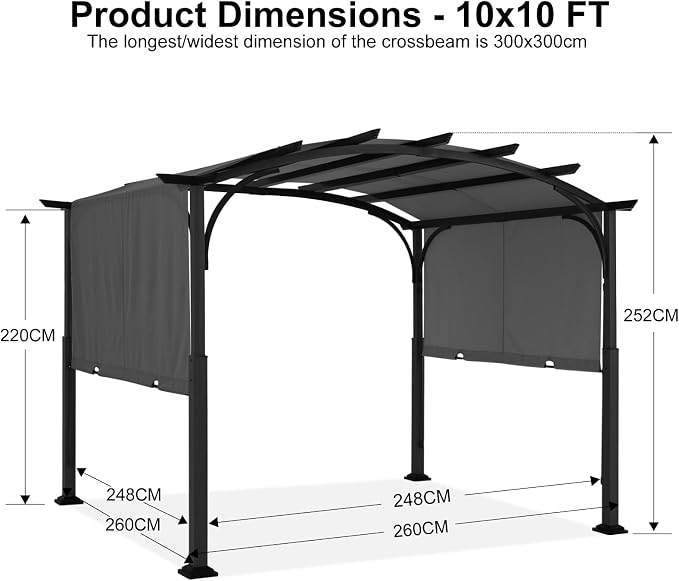 ABCCANOPY Arched Pergola 10'x10' - Image 2