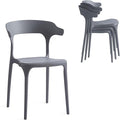 Modern Stackable Dining Chair Set, No Assembly, Plastic Chair, Patio Chair by XDECO