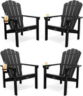 THOEOE Stackable Adirondack Chair Set of 4, HDPE Fire Pit Chairs Set of 4 | by THOEOE