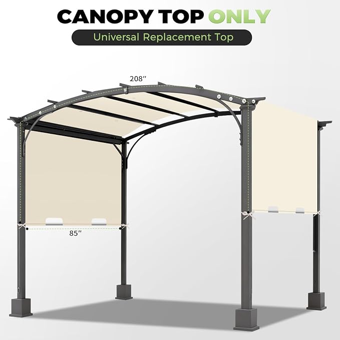 85x208 in Pergola Shade Cover for L-PG080PST Pergola | Beige, Cover Only - Image 2