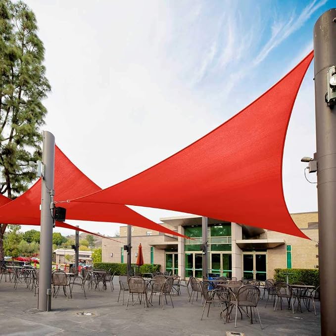 Royal Shade 7' x 7' x 7' Red Triangle Sun Shade Sail Order to Make RTAPT8 Canopy by RoyalShade