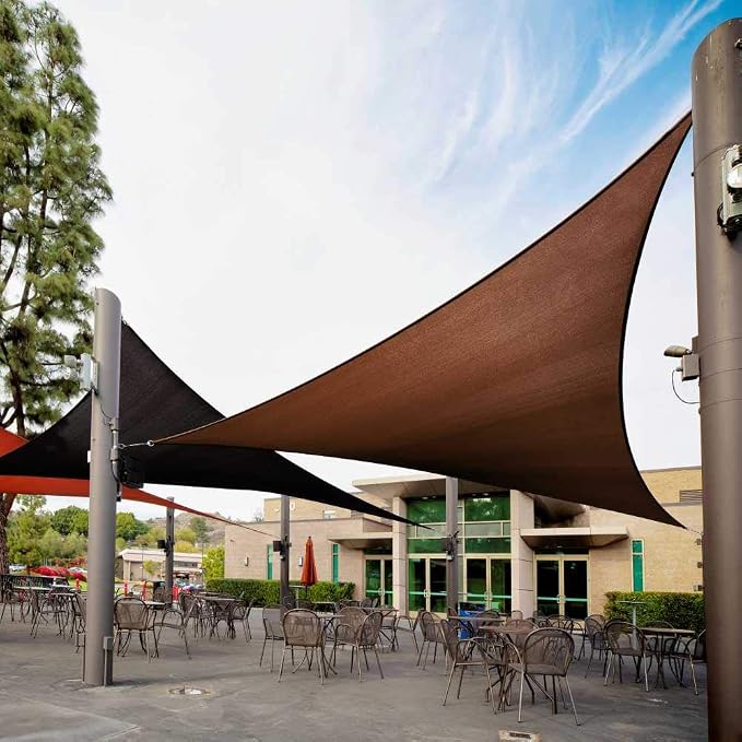 Royal Shade 27' x 27' x 27' Brown Triangle Sun Shade Sail Order to Make RTAPT8 by RoyalShade