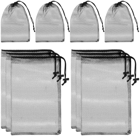 Sliverdew 10PCS Small Mesh Bags Drawstring Black Nylon Mesh Drawstring Bag Mini by Sliverdew