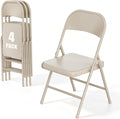 4 Pack All Metal Folding Chairs, Heavy Duty Foldable Chair Waterproof Resistant by HomePage