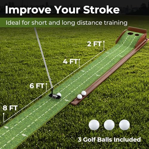 Goplus Golf Putting Mat, 10FT Putting Green Practice Training Aid - Image 4