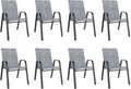 Patio Dining Chairs Set of 8, Outdoor Stackable Dining Chairs by TQKVIPI