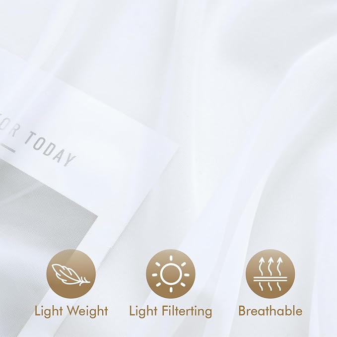 MIULEE White Outdoor Curtain for Patio Waterproof 4 Panels 54 x 90 Inch | - Image 6