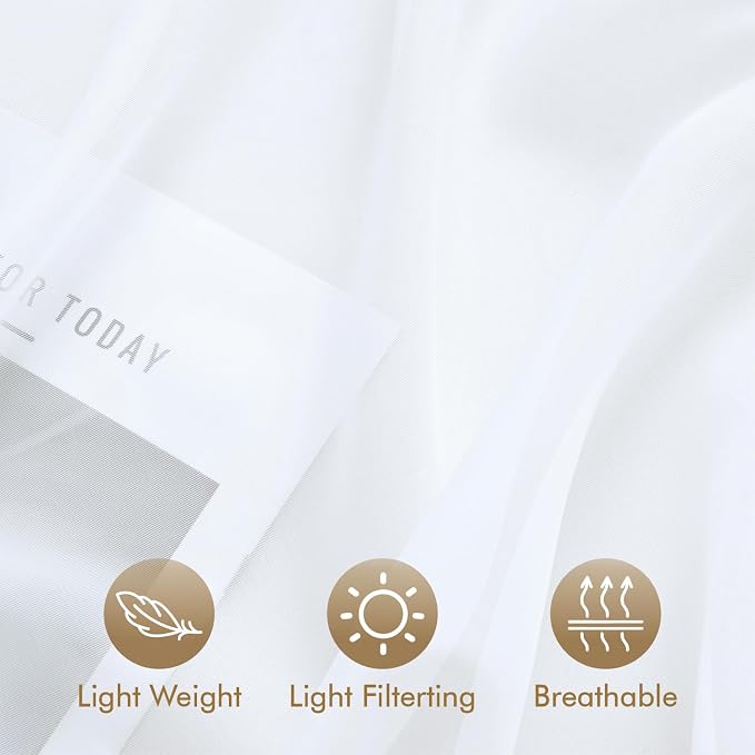 MIULEE White Outdoor Curtain for Patio Waterproof 4 Panels 54 x 96 Inch | - Image 6