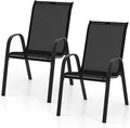 COSTWAY Patio Stackable Dining Chairs Set of 2 by COSTWAY