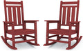Oversized Outdoor Rocking Chair Set of 2, HDPE Patio Rockers by KINGYES