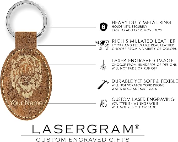 LaserGram Oval Keychain, Disc Golf, Personalized Engraving Included