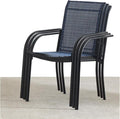 Stackable Patio Chairs Set of 6, Outdoor Dining Chairs by Puntogen