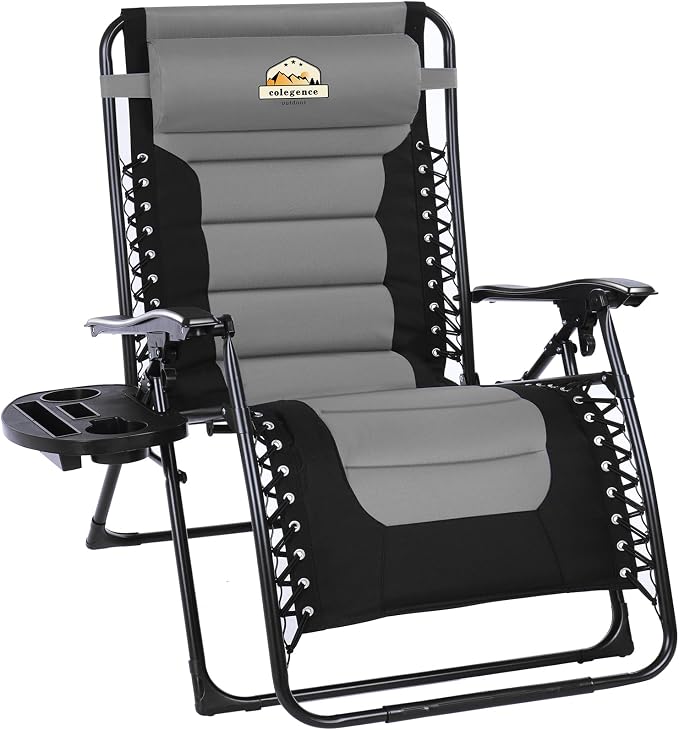 Colegence Oversized Padded Zero Gravity Chair, 400 lb, 0-170° locking recline by ColegenceOutdoor