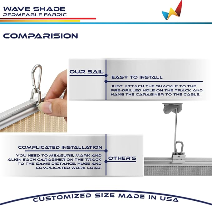 Windscreen4less 7' x 6' Retractable Sun Shade Canopy Cover Sliding Wave Shade - Image 5