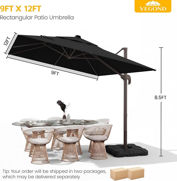 9x12 FT Patio Cantilever Umbrella - Image 2