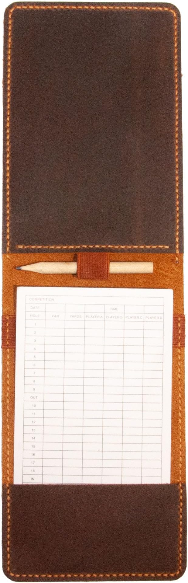 Leather Golf Scorecard & Yardage Book Holder, Personalized Golf Gift, Yardage Book Holder, Gifts for Dad, Gifts for Golfers (Pattern # 1)