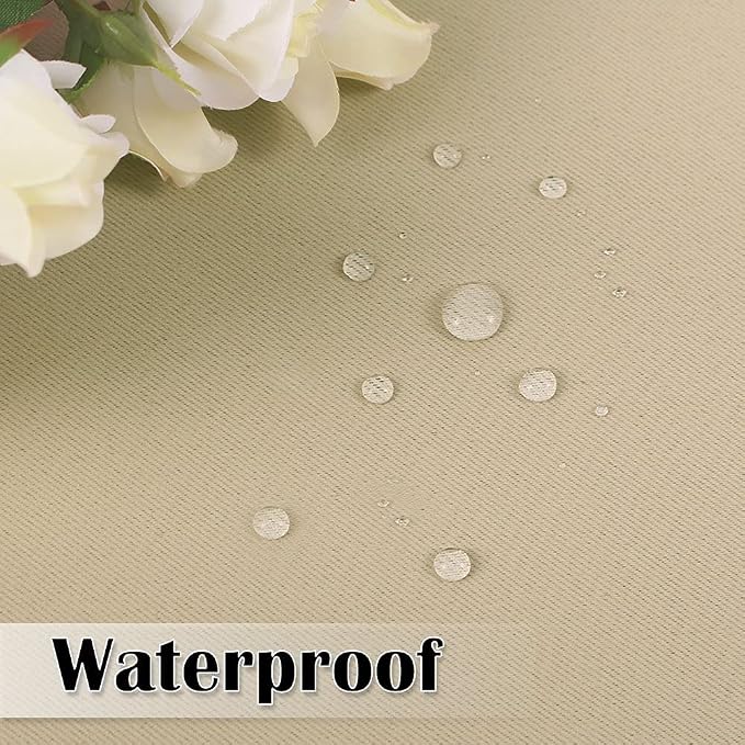 Outdoor Curtains Waterproof W52 x L108 Inch Cream Beige, 1 Panel | Thermal - Image 6