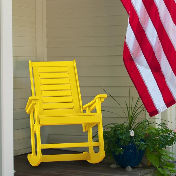 GREENVINES Oversized Outdoor Rocking Chairs Set of 4, HDPE Rocker - Image 9