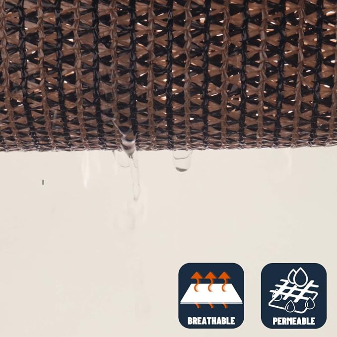 SUNNY GUARD Custom Size 7'x9' Brown Sun Shade Sail Rectangle UV Block Shade - Image 5