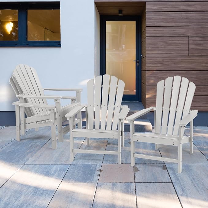 Oversized Stackable Adirondack Chair Set of 2, HDPE Fire Pit Chair | All-Weather - Image 8