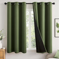 MIULEE Olive Green 100% Blackout Curtains by MIULEE