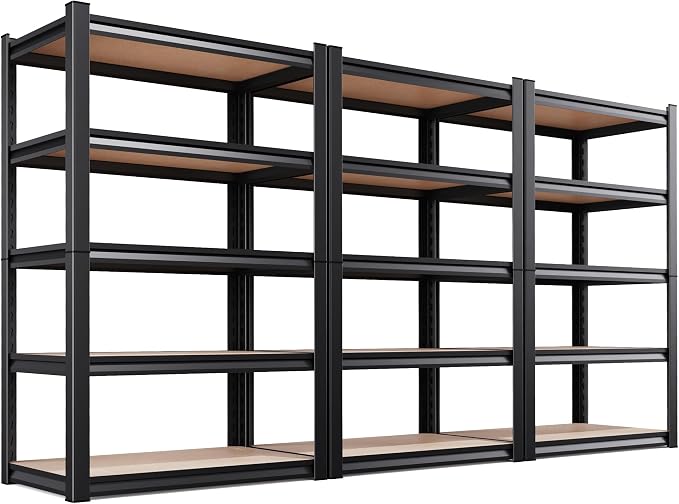 71.2''H Storage Shelves, Wood Garage Shelving, Adjustable Heavy Duty Shelving by KORVENA