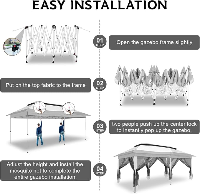 COBIZI 12x20 Pop up Canopy Tent - Image 6
