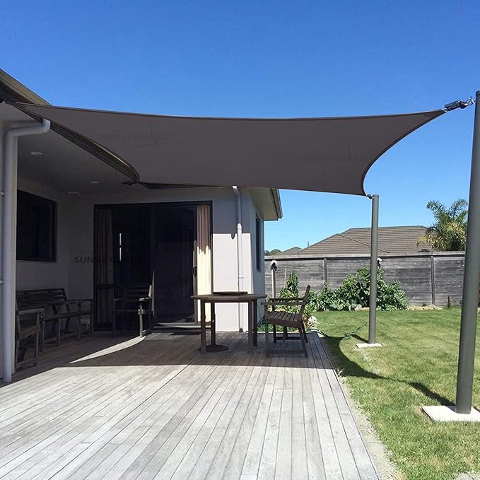 SUNNY GUARD 8' x 16' Rectangle Shade Sail 95% UV Block Outdoor Canopy | Sun by SUNNYGUARD