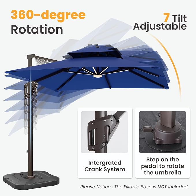 9x12 FT Outdoor Cantilever Patio Umbrella - Image 6