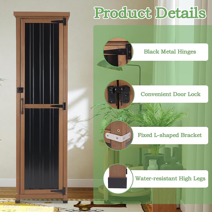PetsCosset 62" H Outdoor Corner Storage Cabinet - Image 5