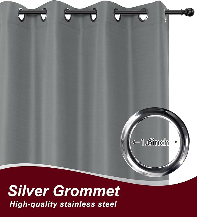 Grommet Outdoor Curtains for Patio Waterproof 8 Pcs 54x84 In Grey | - Image 2
