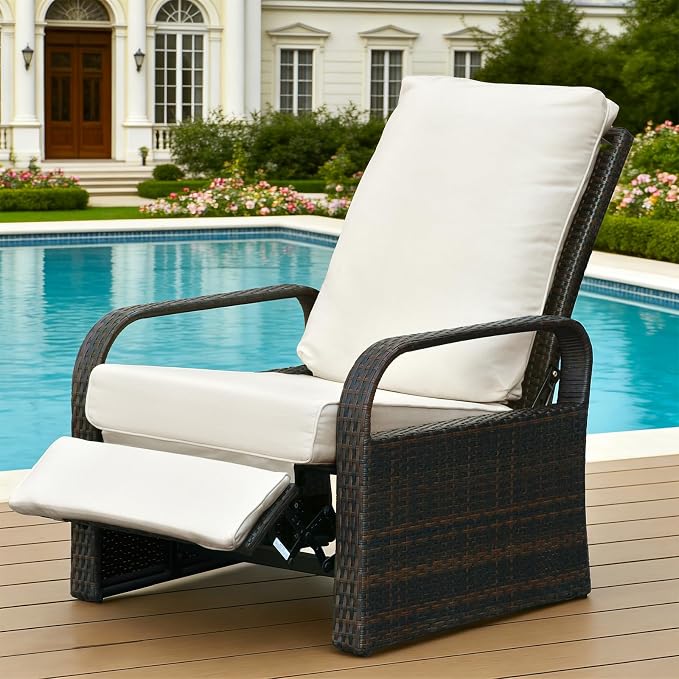 Outdoor Wicker Recliner Chair - Image 6