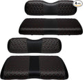 Golf Cart Seat Covers Front and Rear for EZGO RXV 2008+ Standard Seat Cushion, EZGO Vinyl Leather Seat Cover Set Replacement Accessories, No Staples, Black(4 PCS)