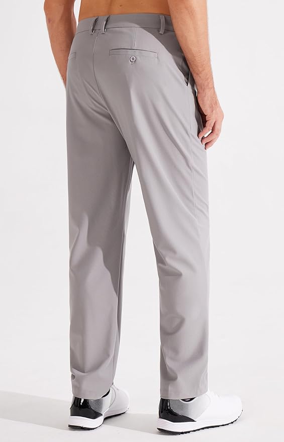 Libin Men's Golf Pants Classic Fit Flat Front Work Dress Pants 29" 31" 33" Stretch Casual Pants Lightweight with Pockets