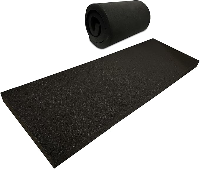 QOMFY 2" Height x 18" Width x 24" Length Charcoal Upholstery Foam Sheet | Made in USA | Multi-Purpose Foam for Upholstery, DIY, Packaging & Acoustic Projects