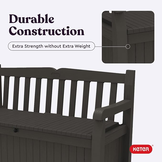 Keter Solana 70 Gal Outdoor Storage Bench - Image 10