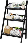 oakvivo 39.4" Foldable Plant Shelf Ladder Shelf, 3 Tier Bamboo Ladder Flower by OAKVIVOElegantLifestyle
