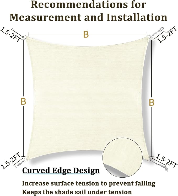 Shade&Beyond 12'x25' Sun Shade Sail Canopy Rectangle, UV Block Breathable - Image 5