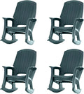 Rockaway Heavy Duty All Weather Rocking Chair, 4 Pack | Polyethylene Outdoor by Semco