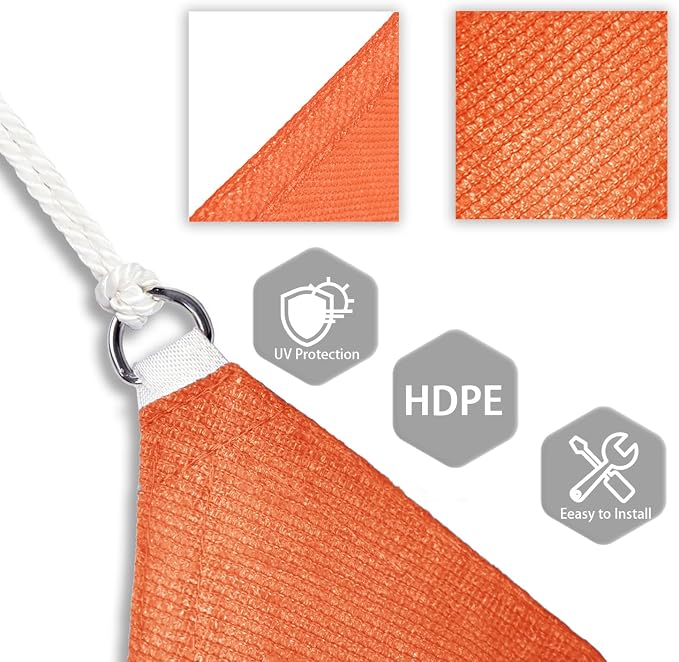 Patio Paradise 12' x 12' x 12' Sun Shade Sail Triangle Canopy Shade Cloth - Image 3