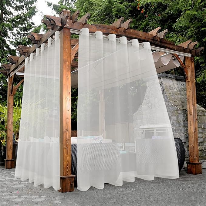 BONZER Waterproof Indoor/Outdoor Sheer Curtains by Bonzer