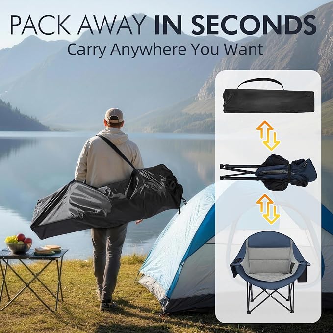Oversized Camping Chair for Adults 2 Pack - Image 8