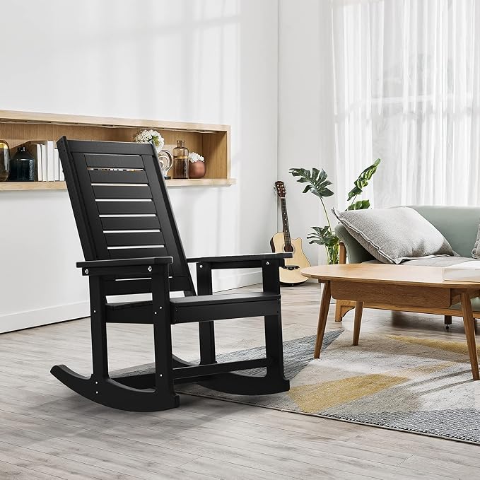 GREENVINES Oversized Outdoor Rocking Chairs Set of 2, HDPE Rocker - Image 2