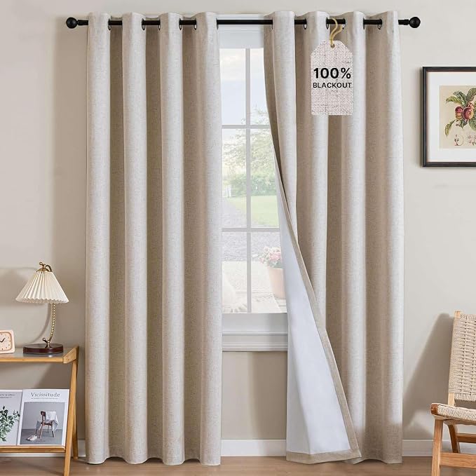 H.VERSAILTEXLinen-Polyester Curtains 100%Blackout Curtains by HVERSAILTEX