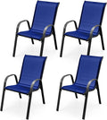 MEDIMALL Patio Chairs, Stackable Patio Chairs Set of 4, Outdoor Dining Chairs by MEDIMALL
