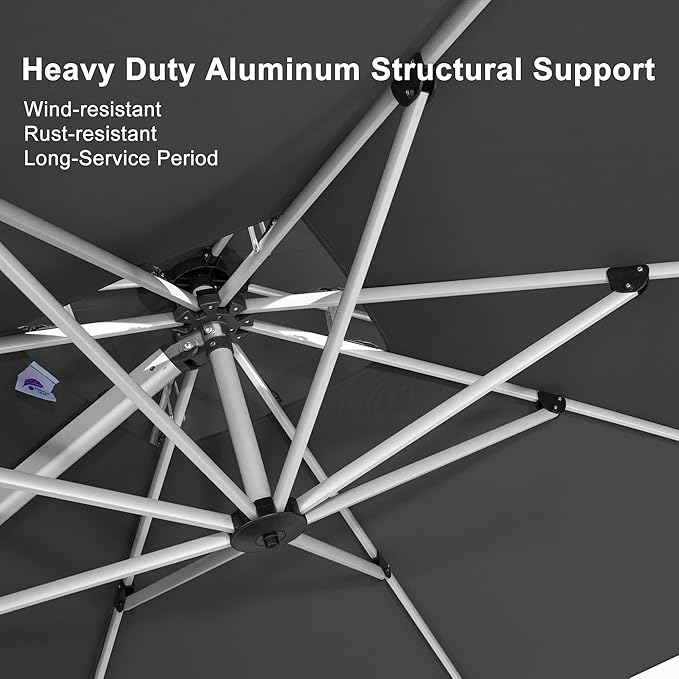 PURPLE LEAF Cantilever Patio Umbrella 10' X 13' Extra Large, 3-Yr - Image 2
