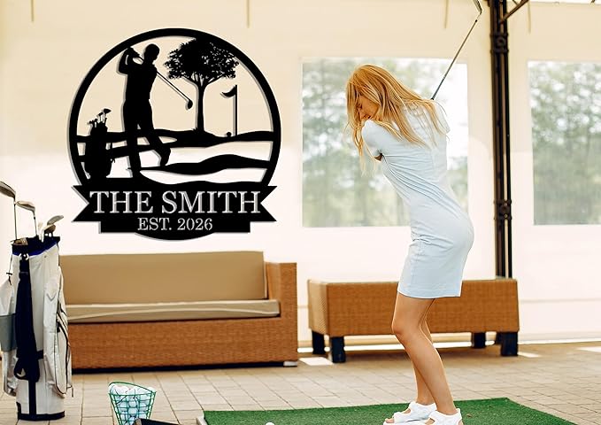 Personalized Golf Metal Sign - Custom Name Golf Wall Art - Unique Gift for Golfers - Man Cave & Golf Room Decor - Golf Room Decor Custom Name Sign