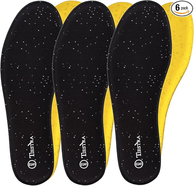 3 Pair -Shoe Inserts for Mens Memory Foam Insoles,Replacement Insoles for Work Boots Running Shoes, Cushion Shock Absorbing for Foot Pain Relief, Comfort Breathable Inner Soles Black 42EU,US9